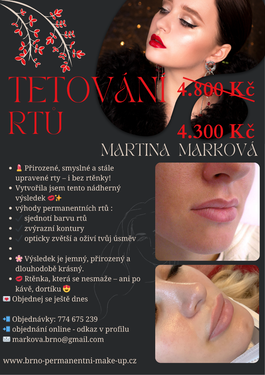 tetování rtů Brno - cena